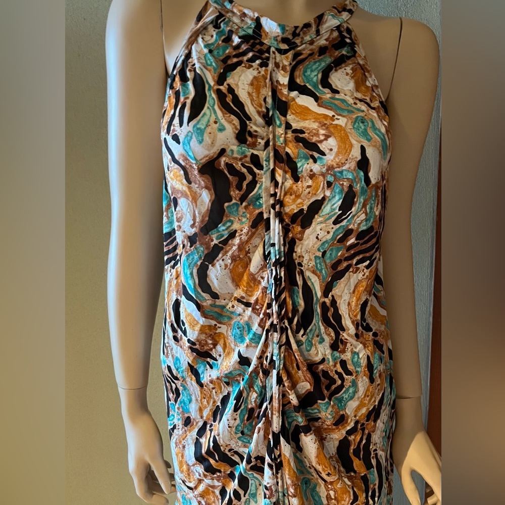 Missoni multi-colored 100% silk sleeveless long top. Size 10